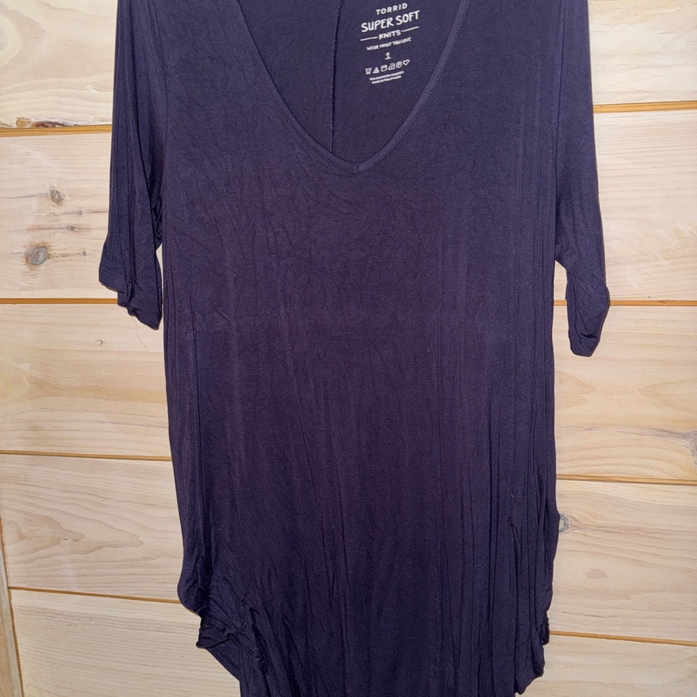 Women's torrid Super Soft V-Neck Top - deep blue